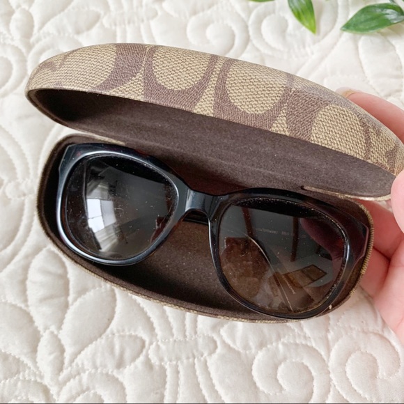 Coach Cailin Dark Tortoise Sunglasses & Case - Picture 3 of 6